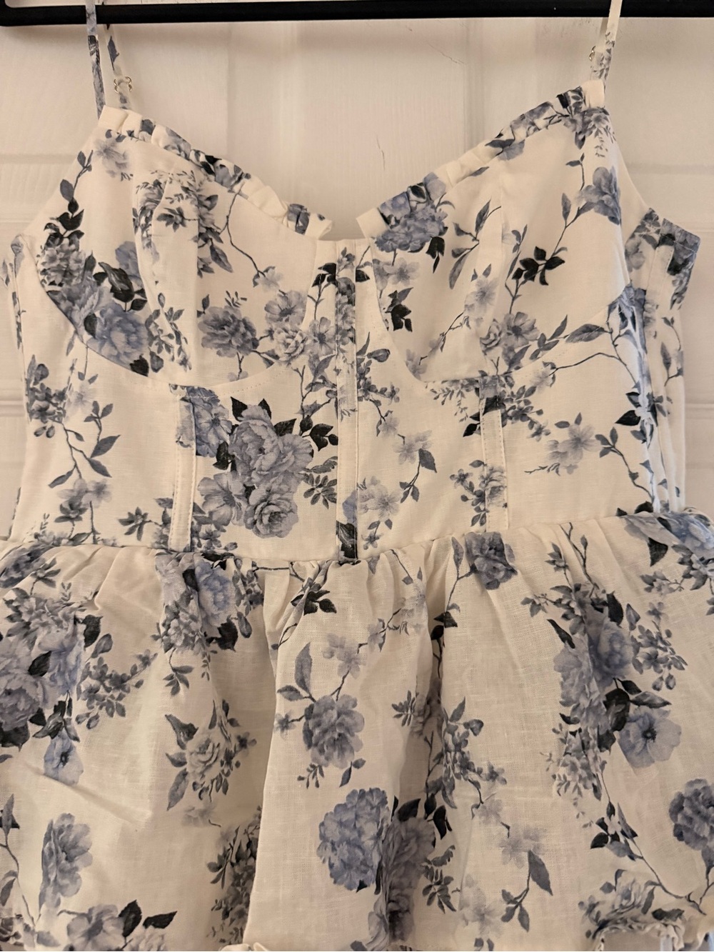 House of Harlow 1960 - Floral Tiered Corset Sundress - White/Blue - Size S - Picture 2 of 5